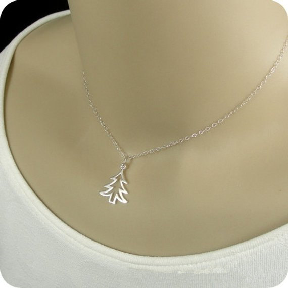 30PCS Simple Christmas Tree Necklace Tiny Pine Tree Necklace Life Family Acorn Oak Tree Leaf Necklaces Cute Island Plant Gifts