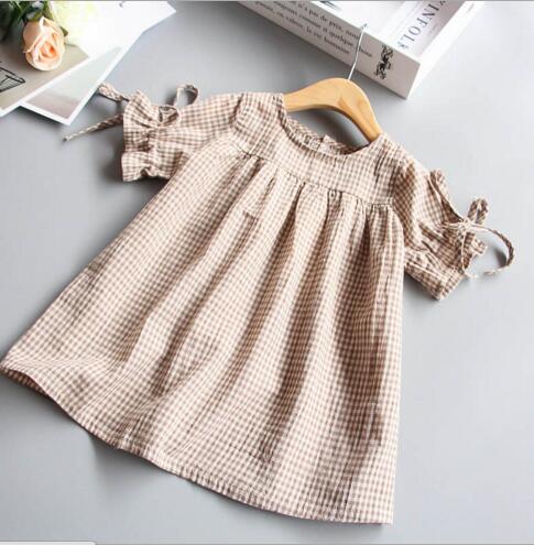 INS hot selling summer girl kids plaid print khaki dress kids round collar short sleeve elegant dress free ship, As picture
INS hot selling summer girl kids plaid print khaki dress kids round collar short sleeve elegant dress free ship, As picture