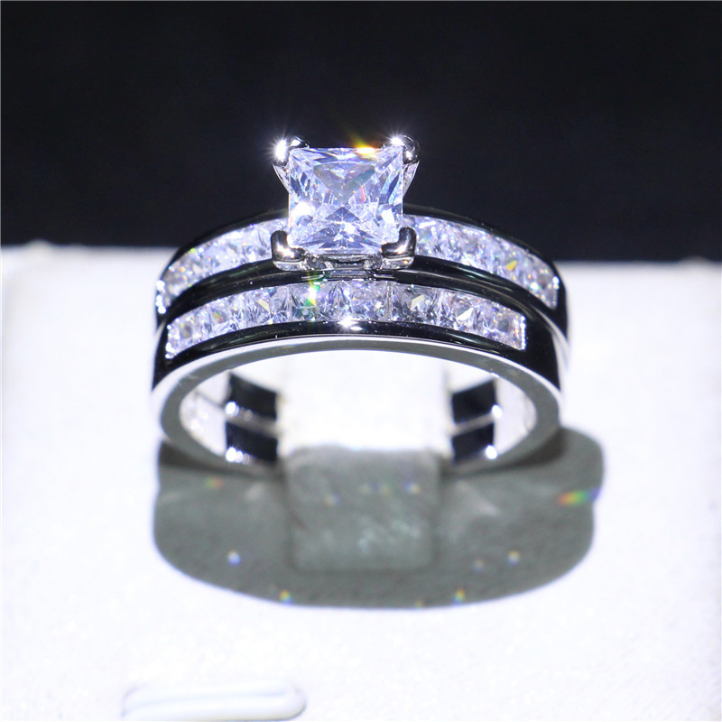 Brand Wedding Jewelry White Gold Filled Ring Set Clear Square Zirconia CZ Finger Rings For Women Bride Unique Engagement Gift Size 5-10
Brand Wedding Jewelry White Gold Filled Ring Set Clear Square Zirconia CZ Finger Rings For Women Bride Unique Engagement Gift Size 5-10