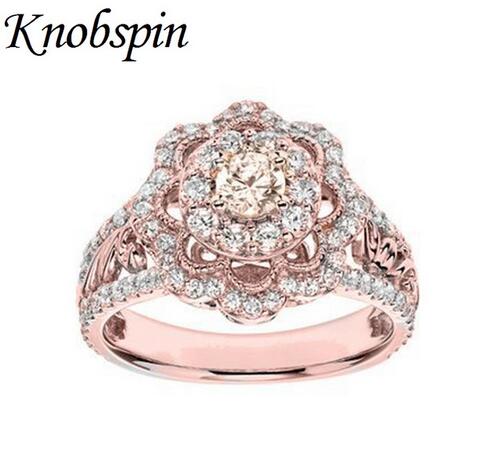 Hot Full Zircon Ring Plated Rose Gold Color Euramerican Women Luxury Flower Wedding Ring Finger Jewelry anel masculino Size 6-10
Hot Full Zircon Ring Plated Rose Gold Color Euramerican Women Luxury Flower Wedding Ring Finger Jewelry anel masculino Size 6-10