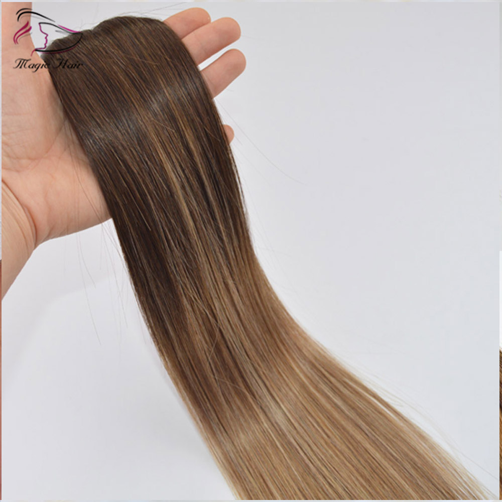 Balayage #2#6 Highlight Color Silk Straight 7Pcs 120g Clips In Hair Extension Brazilian Human Hair extension