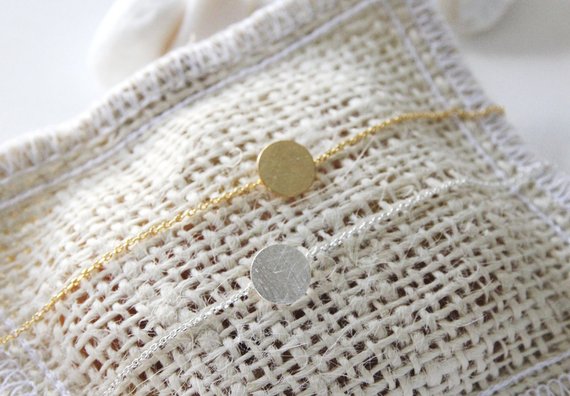 Geometric Disc Dot charm Bracelet Brushed Round Circle Bracelet Tiny Disk Coin Bracelet Simple Pie Bracelets for Women jewelry