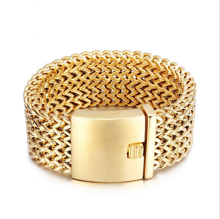 30MM Wide Men Fashion Brand Bracelet Jewelry Gold boys 316L Titanium Stainless Steel Biker Mesh Bracelets Best Friends Men's Bangle, Black
30MM Wide Men Fashion Brand Bracelet Jewelry Gold boys 316L Titanium Stainless Steel Biker Mesh Bracelets Best Friends Men's Bangle, Black