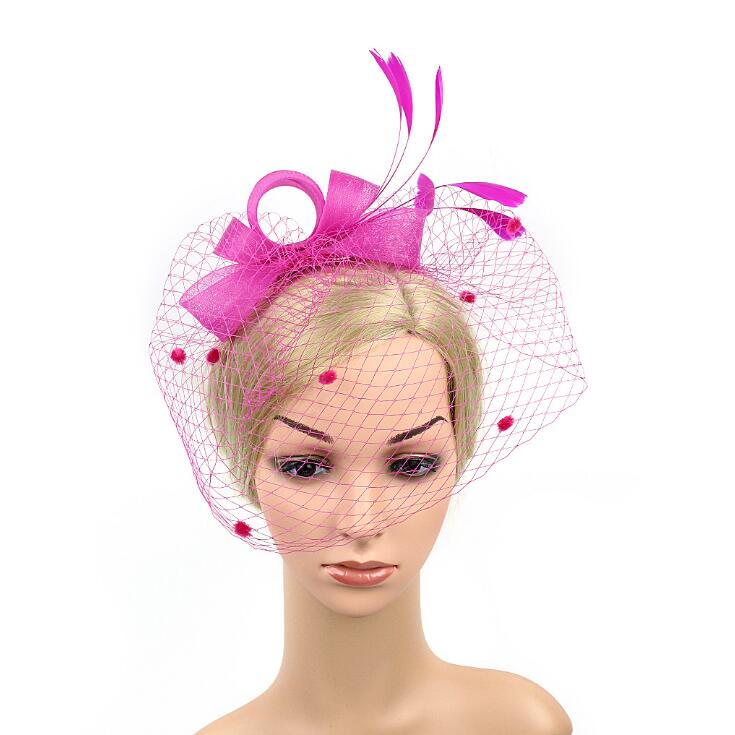 Bridal hats Feather Fascinator Hair Bridal Birdcage Veil Hat Wedding Hats And Fascinators Cheap Femin Hair Flowers For Wedding Party Studio