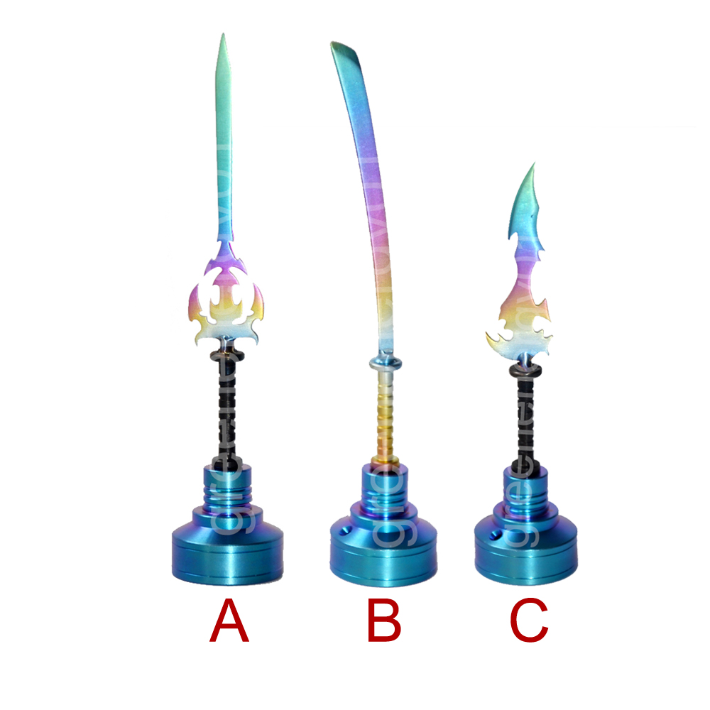 Colourful Titanium Carb Cap Fit 22mm Bowl GR2 Titanium Nail Dabber Wax Carving Tools(Sword,Knife) with Different Dabber
Colourful Titanium Carb Cap Fit 22mm Bowl GR2 Titanium Nail Dabber Wax Carving Tools(Sword,Knife) with Different Dabber