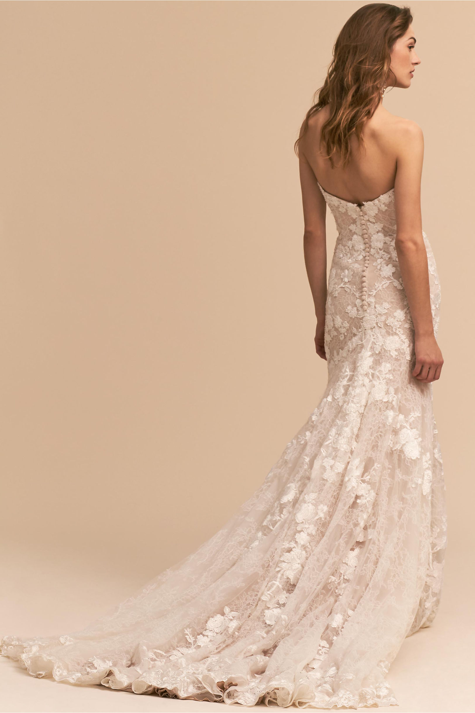 BHLDN Mermaid Wedding Dresses Sweetheart Lace Appliqued Belt Sweep Train Beach Bridal Dress Elegant Boho Bohemian Style Cheap Wedding Gown