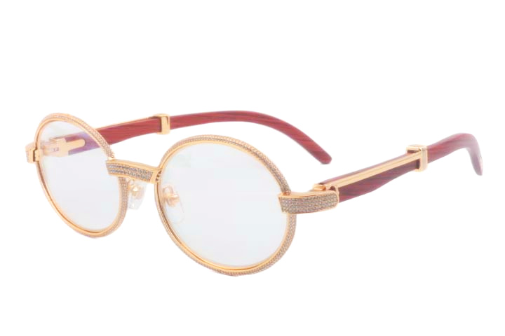 natural wood full dia glasses 7550178 high quality sunglasses the entire frame is wrapped in dias Size: 55-22-135mm
