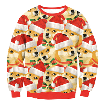 Christmas Patton Sweater Santa Claus Cute Print Pullover Sweater Jumper Outwear Women's Patterns of Reindeer Snowman Christmas