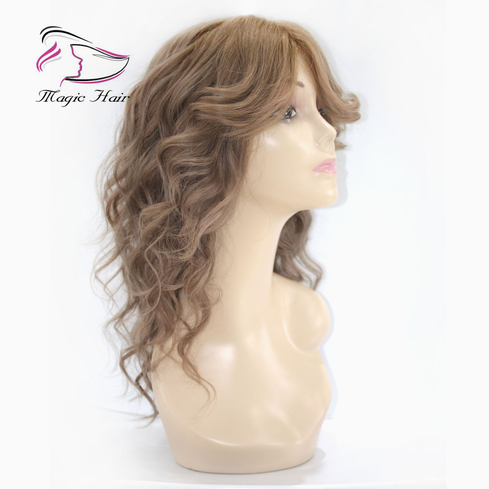 Evermagic full lace human hair wigs lace front wigs beautiful hairstyle for women Brazilian remy hair wavy color 12# short wig