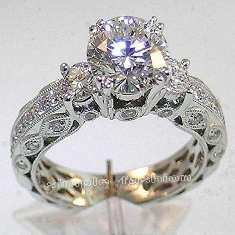 Fashion Jewelry Women Engagement Jewelry Three-stone 7mm Cz 5A Zircon stone 10KT White Gold Filled Wedding Band Ring Sz 5-11
Fashion Jewelry Women Engagement Jewelry Three-stone 7mm Cz 5A Zircon stone 10KT White Gold Filled Wedding Band Ring Sz 5-11