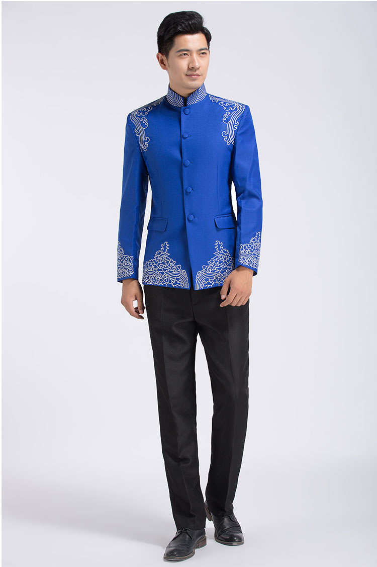 Chinese style embroidered tang suit male costume Vintage pattern outfit traditional Chinese tunic men's ethnic clothing