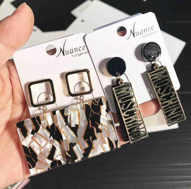 new fashion girl Madam Luxurious geometry Pearl crystal gemstone zircon Earrings alloy Tassels Earrings Mix 15 styles 15 pairs