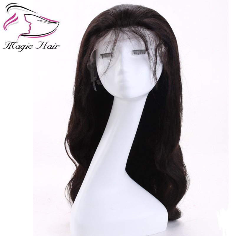 Evermagic body wave Brazilian virgin hair full lace human hair wigs for black women 130 150 density pre-plucked hairline color 1B# 1#