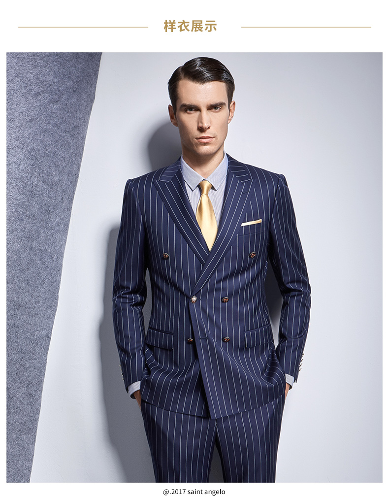 Double Breasted Dark Blue Stripes Groom Tuxedos Best Men Formal Suits Men Wear Wedding Prom Dinner Suits Custom Made(Jacket+Pants+Tie )NO;88, Same as image
Double Breasted Dark Blue Stripes Groom Tuxedos Best Men Formal Suits Men Wear Wedding Prom Dinner Suits Custom Made(Jacket+Pants+Tie )NO;88, Same as image