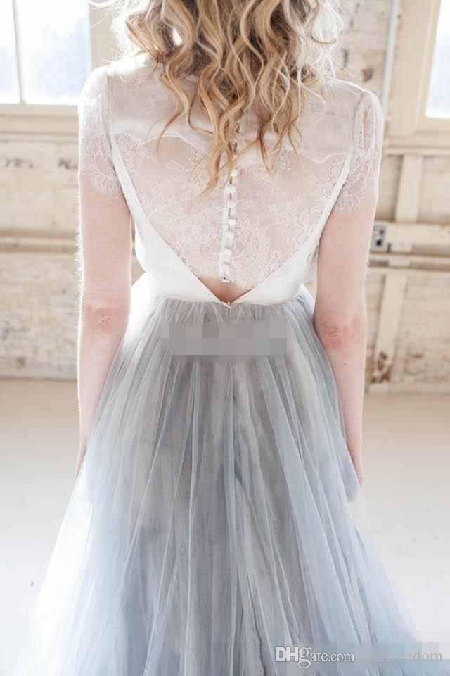 Blue New Baby Lace Bridesmaid Jewel Neck Short Sleeves Bridesmaids Dresses Maid Of Honor Dress Custom Cheap Formal Gowns S
