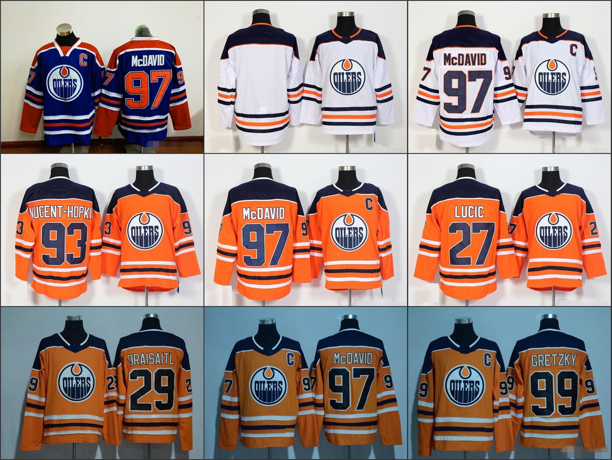 2019 New Edmonton Oilers Hockey Jersey 97 Connor McDavid 99 Wayne Gretzky 29 Leon Draisaitl 27 Milan Lucic 93 Ryan Nugent-Hopkins AD Jersey, As pic
2019 New Edmonton Oilers Hockey Jersey 97 Connor McDavid 99 Wayne Gretzky 29 Leon Draisaitl 27 Milan Lucic 93 Ryan Nugent-Hopkins AD Jersey, As pic