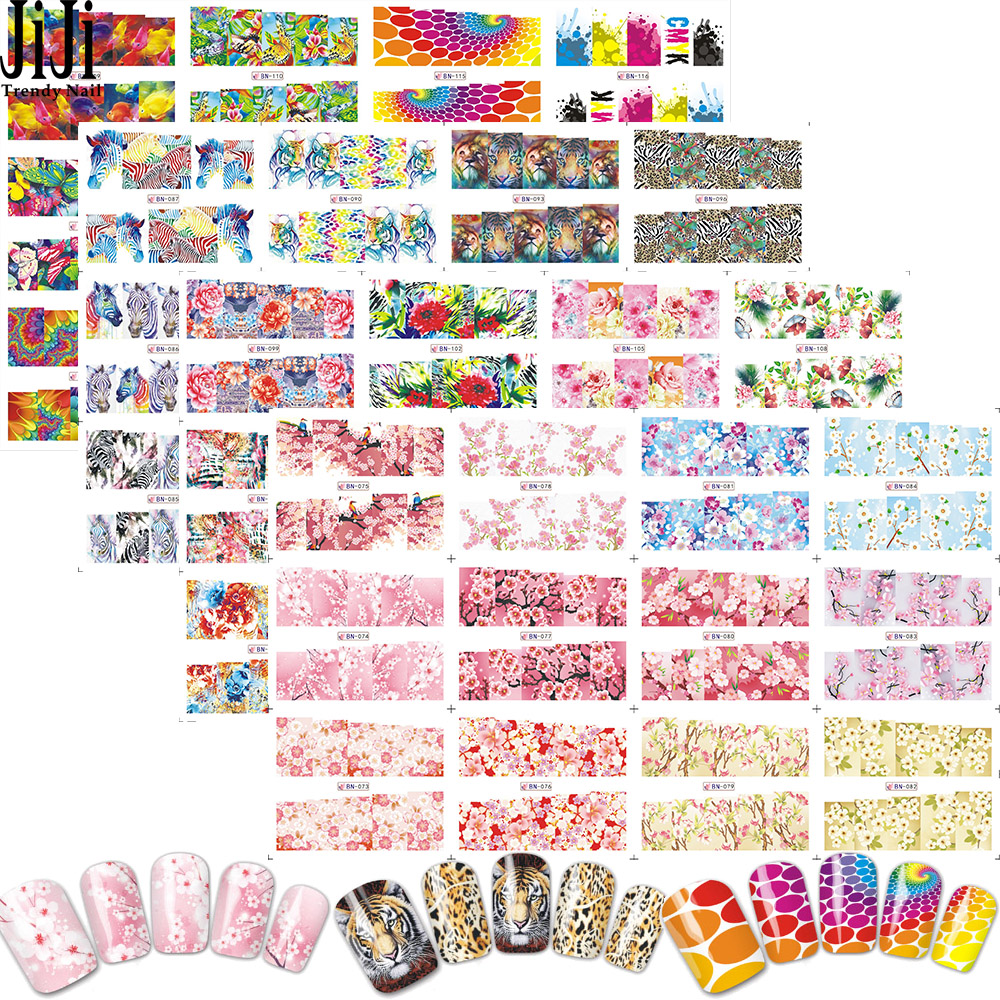 Trendy Nail 40pcs/set Nail Art Stickers Water Transfer Nails Decals Flowers Animal Cartoon Manicure DIY Tools JIBN073-120, Black
Trendy Nail 40pcs/set Nail Art Stickers Water Transfer Nails Decals Flowers Animal Cartoon Manicure DIY Tools JIBN073-120, Black