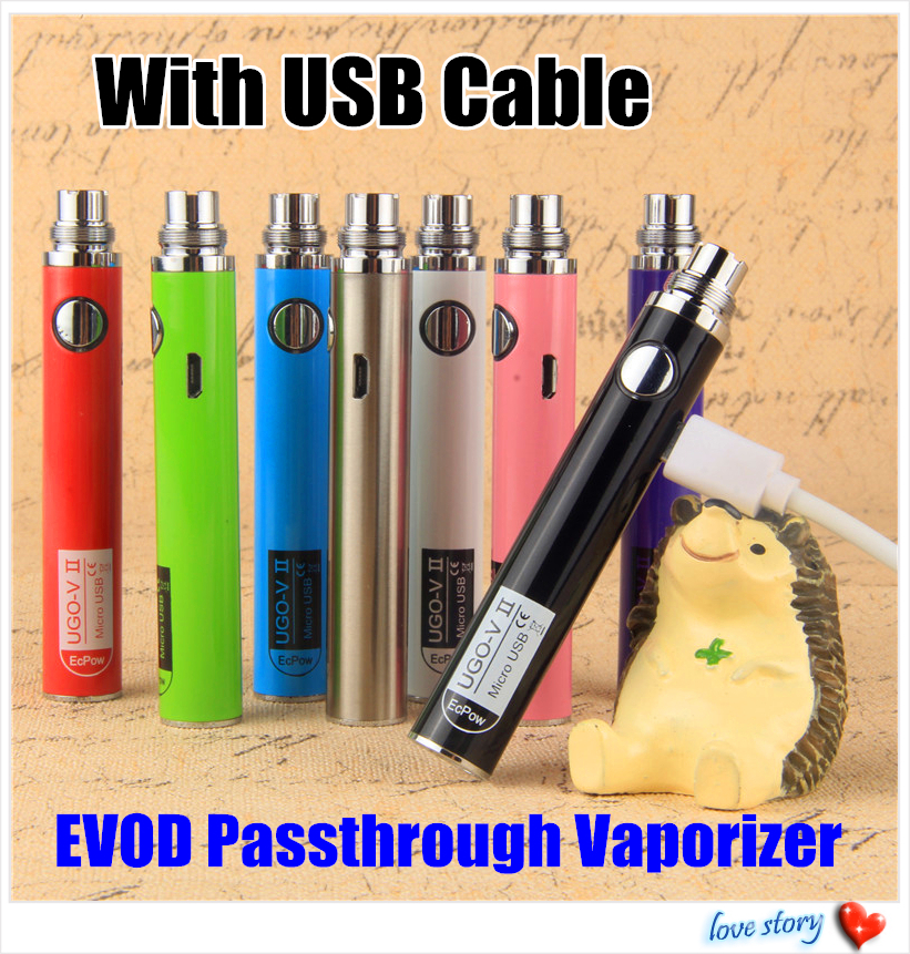 Brand New UGO-V II UGO-T Battery 650 900 1100mah eVod ugo Passthrough E Cigarette 3.3-4.2V Micro Usb Charge Port ego 510 Thread Vape pens
Brand New UGO-V II UGO-T Battery 650 900 1100mah eVod ugo Passthrough E Cigarette 3.3-4.2V Micro Usb Charge Port ego 510 Thread Vape pens
