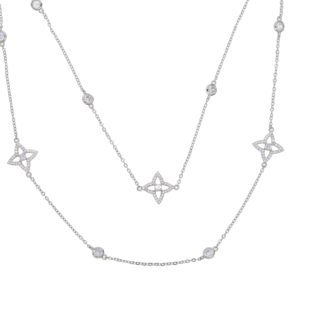 95+5cm long cz station chain necklace women ladies sexy jewelry CZ statement sweater chain fashion elegance multi layer necklaces