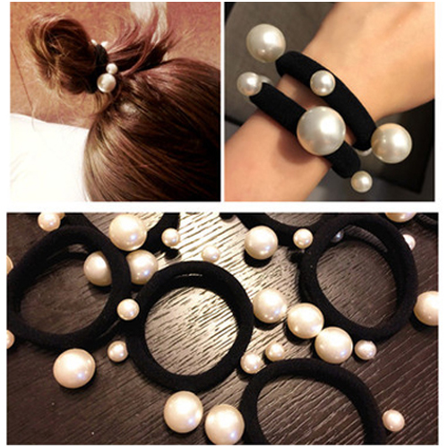 2018 fashion pearl Hair rope hair ties pretty hair accessories