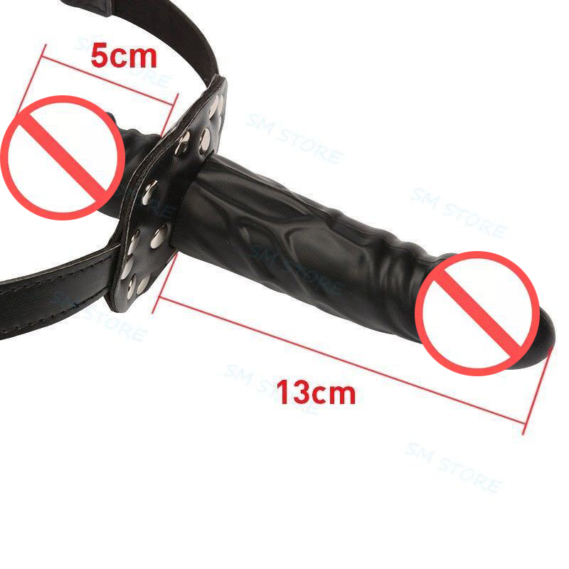 Two Heads Dildos Gear Slave Mouth Gag Penis Dildo Traine with Lock Women Oral Sex Mouths Plug BDSM Bondage Sexy Toys
