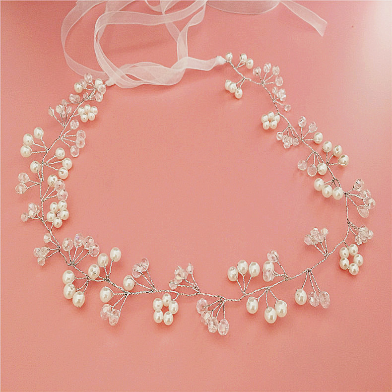 Wedding Bridal Headpieces Bridesmaid Silver Handmade Rhinestone Pearl Hairband Headband Gold Silver Red Hair Accessories Fascinators