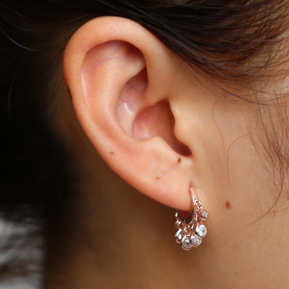 2024 new arrived fashion earring tassel cz drop charm mini hoop 3 colors Gold plated high quality Trendy Gorgeous women gift jewelry