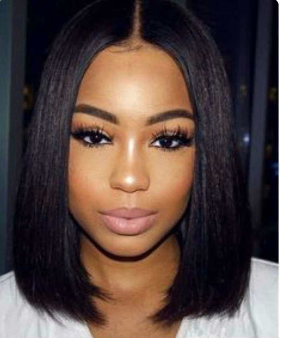 250% DENSITY BOB Blunt cut full natural lace front wig fast delivery Silky straight African american human hair bob wigs