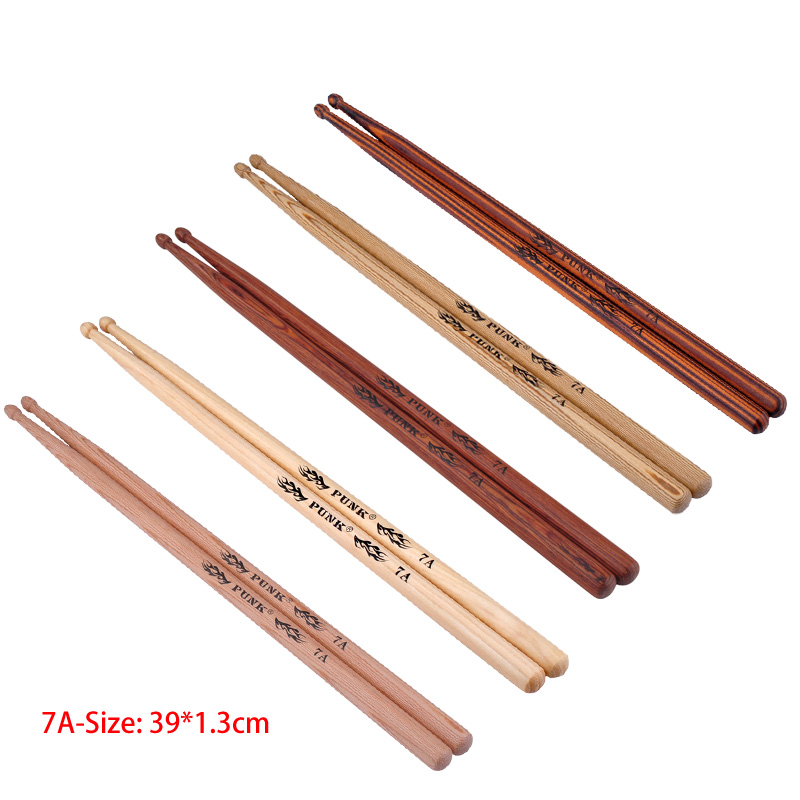 Hard Maple Drumsticks 7A Drum Stick Wood Tip Drumsticks For All Drummer