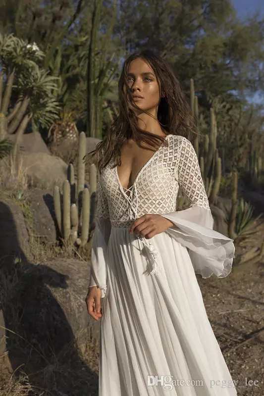 asaf dadush a e wedding dresses v neck lace gowns backless robe de marie country boho bridal dress