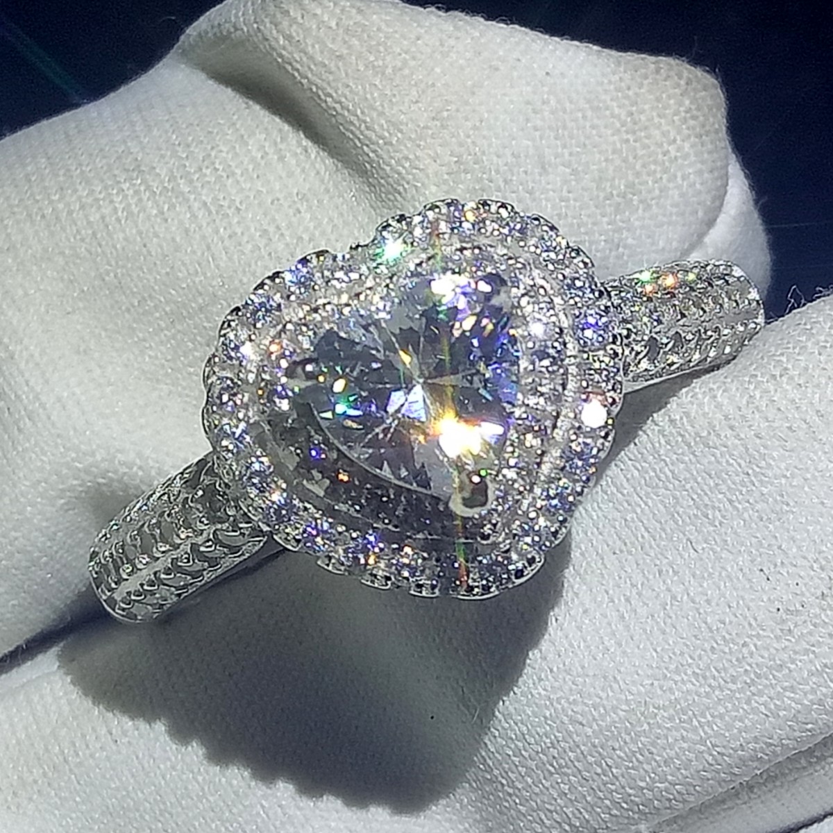 Sterg Sier Water Drop Topaz Ring: Sparkg Jewelry for Women