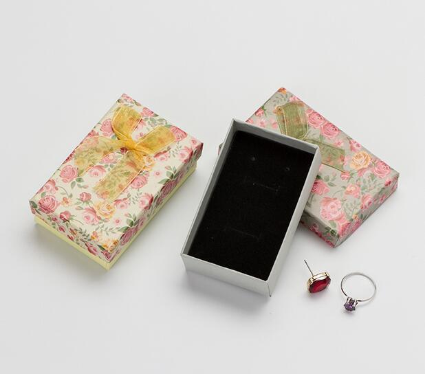 Flower Floral Necklace Earrings Ring Box 5*8cm Jewelry Box Paper Jewelry Gift Box Multi Colors Jewellery Organizer GA59
