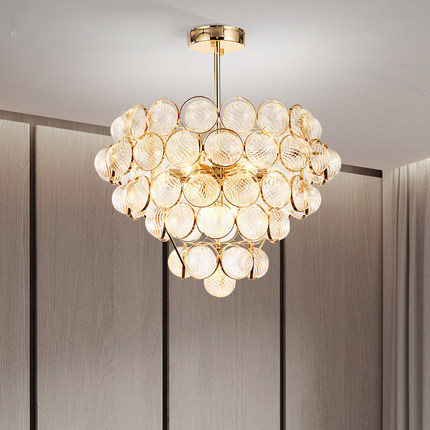 Modern Chandelier LED American Gold Chandeliers Lights Fixture Glass Balls Droplight Foyer Home Hanging Lamps 3 White Light Color Dimmable