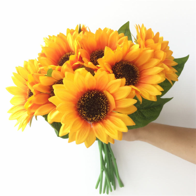 one piece Artificial Sunflower Simulation Yellow Single Stem Sunflower 32cm Long for Home Party Wall Decorations от DHgate WW