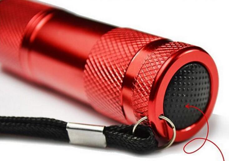 Portable UV Lamps 9 LED Mini LED Flashlights Super Bright LED Torch Light Outdoor Camping Flashlights