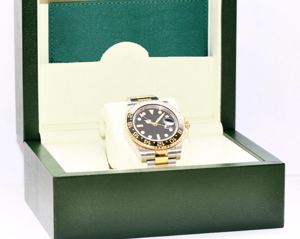 Free shipping GMT 116713 18K Yellow Gold And Steel Ceramic Bezel Automatic Mechanical Casual Watch 40mm Men's Watches New style Original Box, Black
Free shipping GMT 116713 18K Yellow Gold And Steel Ceramic Bezel Automatic Mechanical Casual Watch 40mm Men's Watches New style Original Box, Black
