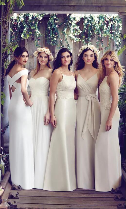 2019 Cheap Bridesmaid Dresses Series Ivory Spaghetti Floor Length Plus Size Wedding Guests Dress Party Gowns Custom Made Formal Dresses