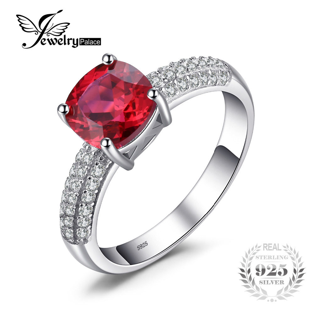 whole saleJewelryPalace Cushion 2.6ct Created Red Rubies Solitaire Engagement Ring Solid 925 Sterling Silver Charm Wedding Jewelry Women 
whole saleJewelryPalace Cushion 2.6ct Created Red Rubies Solitaire Engagement Ring Solid 925 Sterling Silver Charm Wedding Jewelry Women