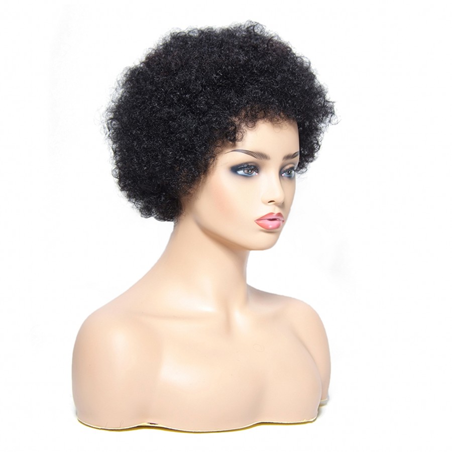Afro Kinky Curly Hair Wig Short Bob Hair Wigs Natural Color Brazilian Remy Human Hair lace front Wig