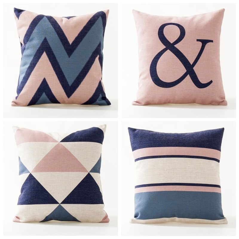 Nordic Style Decorative Throw Pillows Case Blue Pink Geometric Cushions Cover Elephant Chair Couch Pillowcase for sofa Set of 4
Nordic Style Decorative Throw Pillows Case Blue Pink Geometric Cushions Cover Elephant Chair Couch Pillowcase for sofa Set of 4
