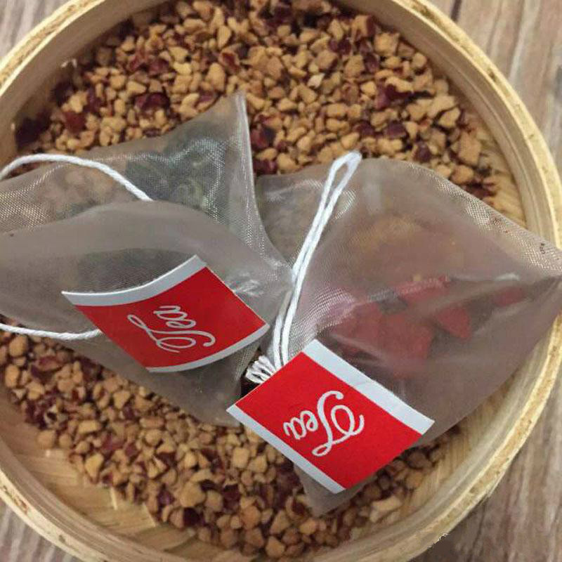 6.5*8cm 5.8x7cm Empty Triangle Tea Bags with Label Heal Seal Nylon Filters Herb Loose Tea Infuser Strainers 500pcs/lot