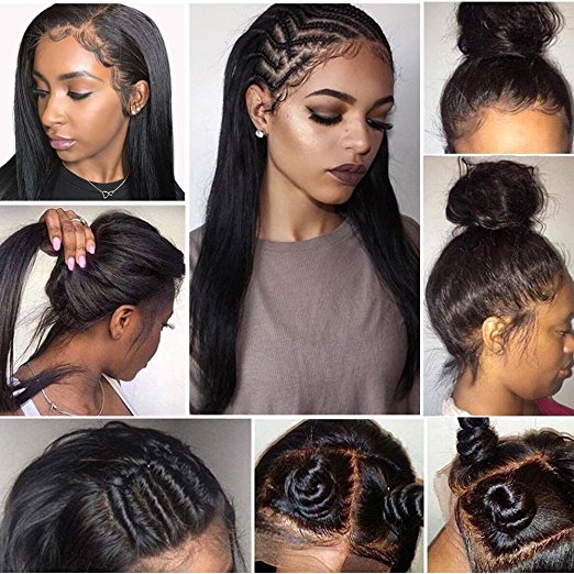 DIVA1 Straight 360 Lace Frontal Wig Pre Plucked Brazilian Remy Full hd Human Hair Wigs for Black Women 150 Density 14inch
