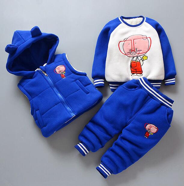 2018 winter Korean version of boys and girls plus velvet thickening glasses pig three-piece children's suit, White
2018 winter Korean version of boys and girls plus velvet thickening glasses pig three-piece children's suit, White