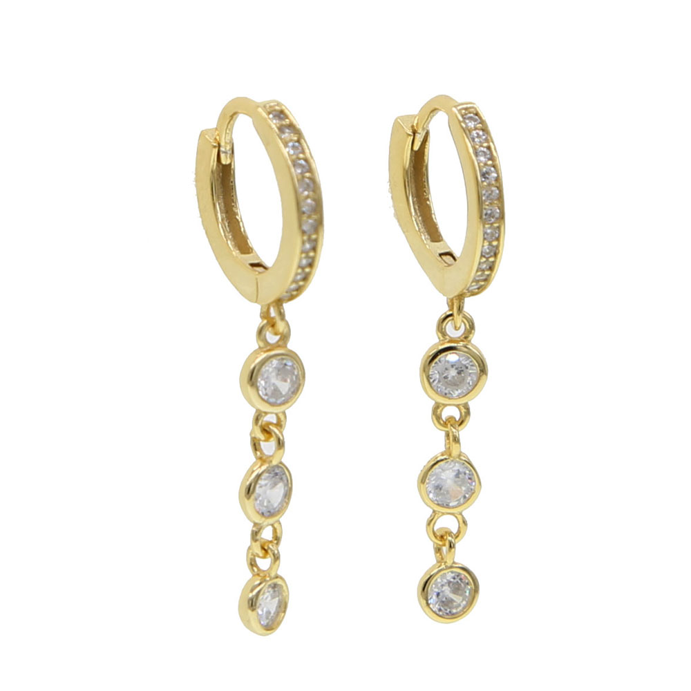 Tassel cz dangle earring 100% 925 sterling siliver wedding bridal gift elegance cz drop charm sparking cubic zirconia long earrings