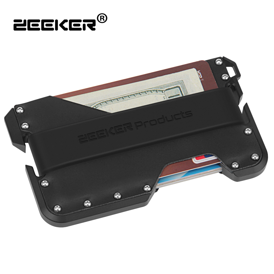 ZEEKER Fashion Punk Metal Small RFID Blocking Credit Card Holder Aluminum Slim leather wallet smart wallet, Brown;gray
ZEEKER Fashion Punk Metal Small RFID Blocking Credit Card Holder Aluminum Slim leather wallet smart wallet, Brown;gray