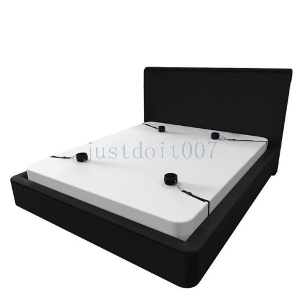 Bondage Bed Restraint System Strength Nylon Straps with Thick Plush Cuffs Adjustable #R98