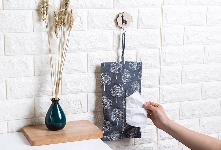 Tissue box Hanging cotton and linen Home Car Tissue Case Box Container Towel Napkin Papers BAG Holder Case Pouch