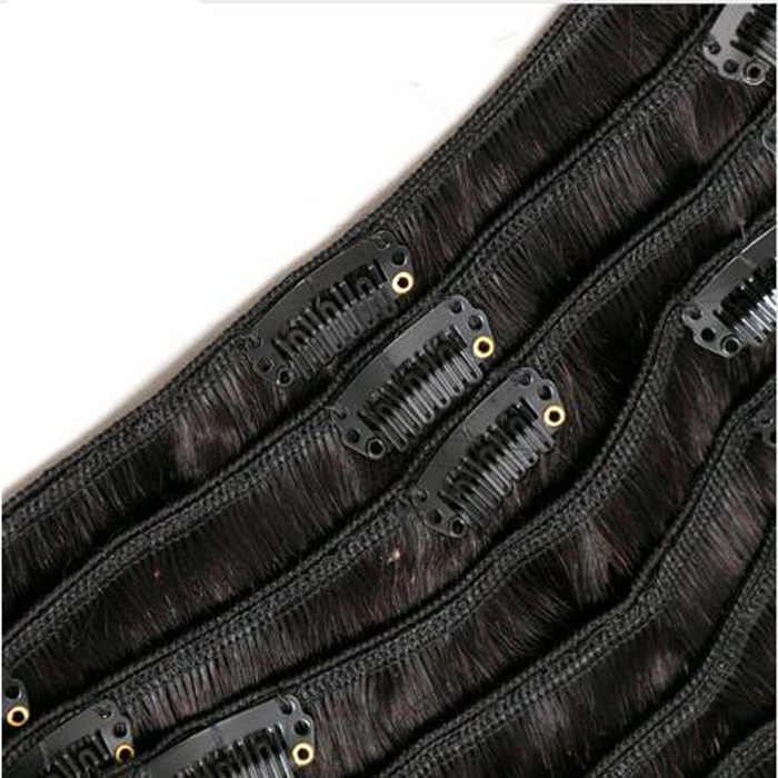 4B 4C Brazilian Remy Straight Hair Clip In Human Hair Extensions Natural Color 8 Pieces/Set 100g