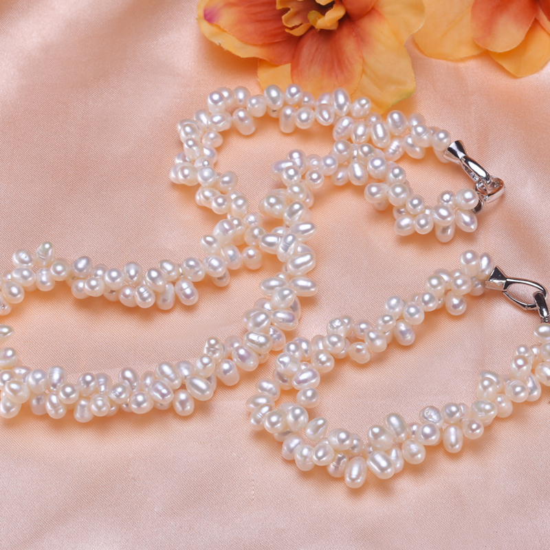 Freshwater pearl necklace jewelry sets for women,fashion real pearl necklace bracelet jewelry sets drop shipping fine gift