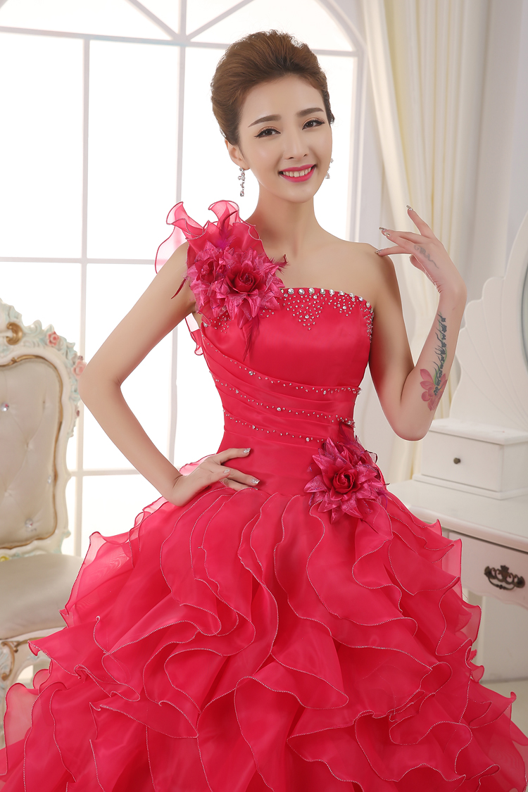 Blue Color Strapless Beading Ruched Wedding dress 2018 Korean Female Art Exam Gowns Part Dress Vestidos De Novia